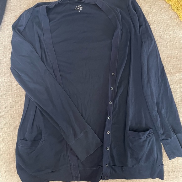 Jcrew navy cardigan size large - Picture 1 of 4